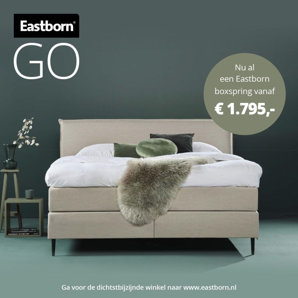 Aanbieding Eastborn GO boxspring kleur beige. Waarom kiezen voor een kwaliteitsbed?
Een kwaliteitsbed !