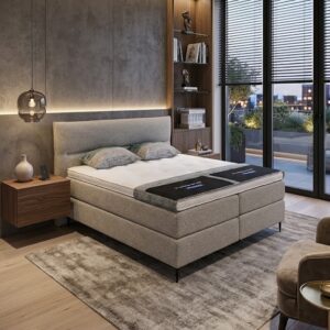 Pullman boxspring Orlando 1 en 2 persoons kleur beige groen