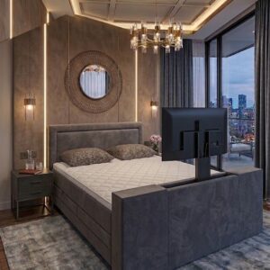 Boxspring Whistler TV lift 1 en 2 persoons kleur antraciet